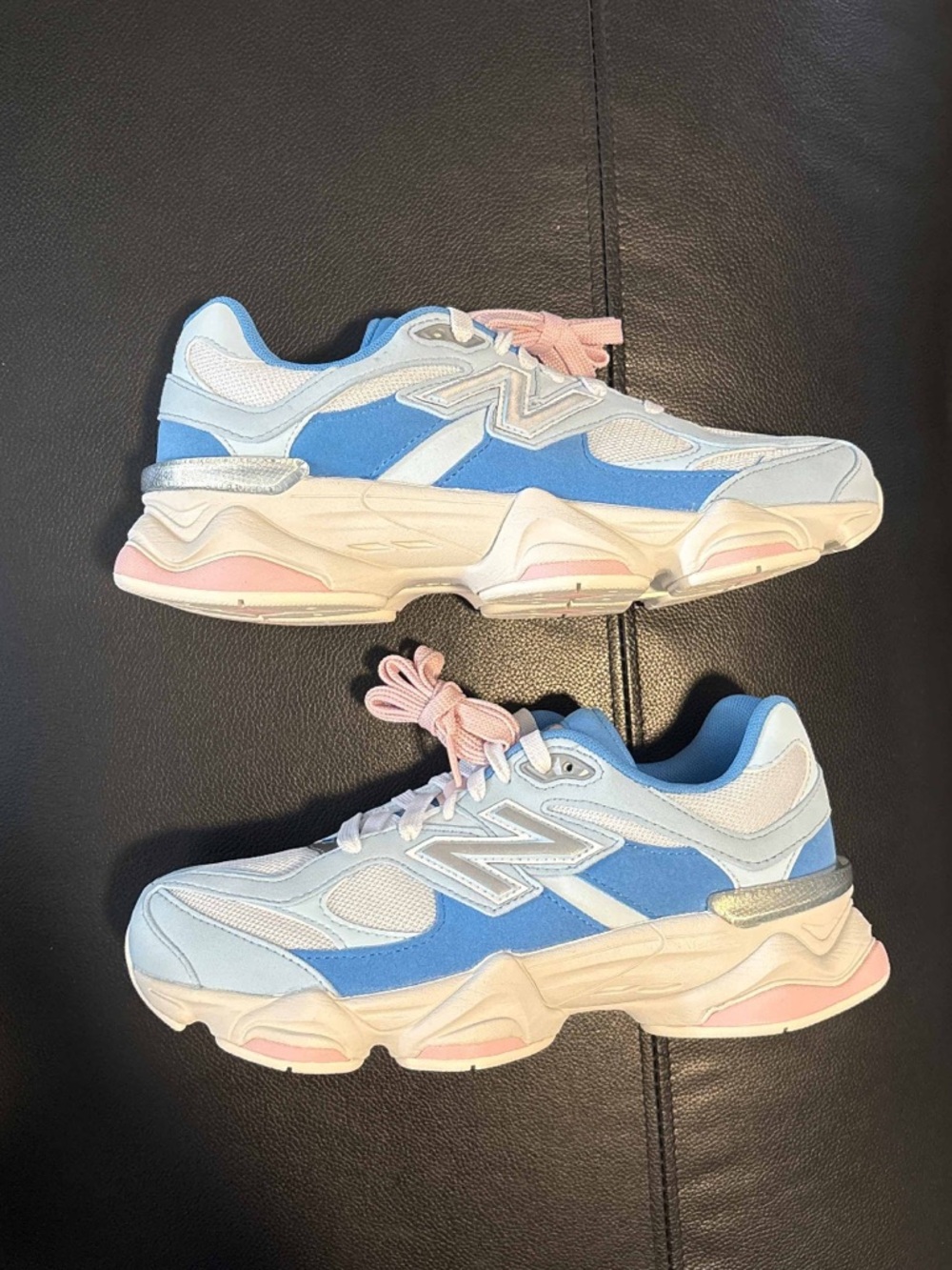 New Balance 9060 Blue, Pink and White Chunky Sneakers